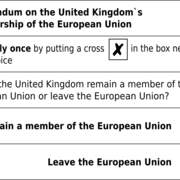 Образец бюллетеня референдума за отделение Великобритании от Евросоюза (Brexit)